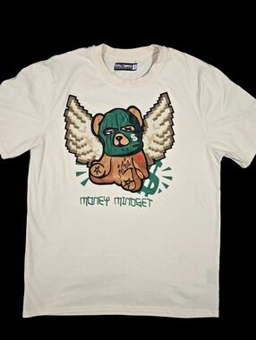 Rebel Minds Money Mindset T-Shirt Creme Bear Streetwear Textured Hustle Large